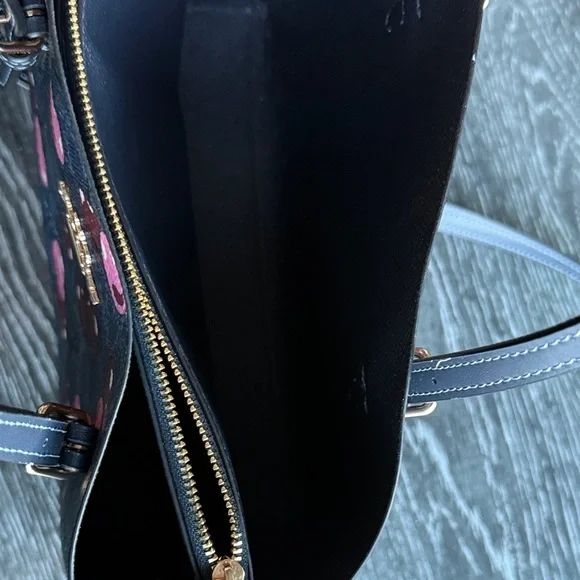 Coach Navy Cherry Print Mollie bag with Pink & Red Accents - Picture 5 of 6